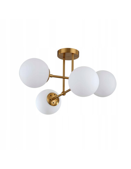 Lampa wisząca ROMA w kolorze złotym z czterema szklanymi kloszami - elegancja i nowoczesność do każdego wnętrza.