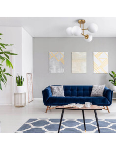 Lampa wisząca ROMA w kolorze złotym z czterema szklanymi kloszami - elegancja i nowoczesność do każdego wnętrza. 2