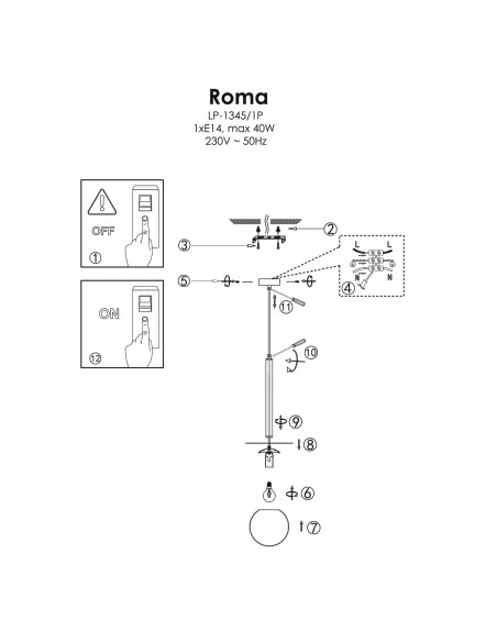 Lampa wisząca ROMA w złotej oprawie - eleganckie oświetlenie do biura, kuchni i nowoczesnych wnętrz.