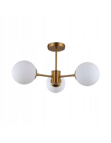 Lampa wisząca ROMA 3 - nowoczesny żyrandol do jadalni i sypialni w kolorach złotym i czarnym, elegancki design.