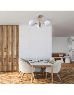 Lampa wisząca ROMA 3 - nowoczesny żyrandol do jadalni i sypialni w kolorach złotym i czarnym, elegancki design. 2