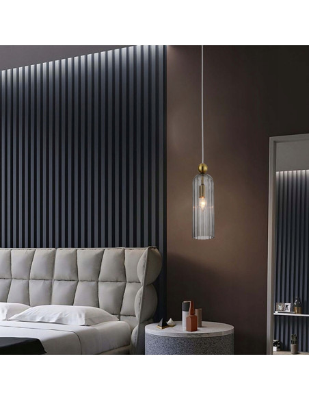 Lampa wisząca PIEGA grafitowo-złota - nowoczesny akcent świetlny do eleganckich wnętrz