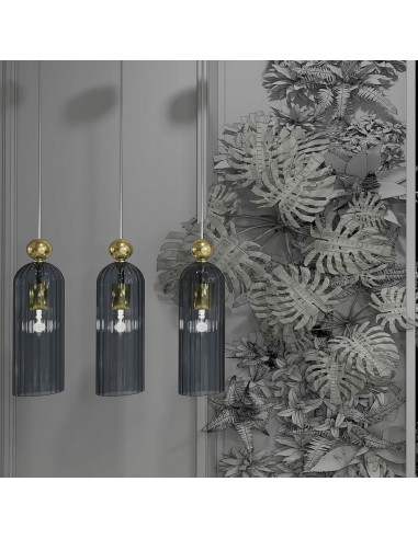 Lampa wisząca PIEGA grafitowo-złota - nowoczesny akcent świetlny do eleganckich wnętrz