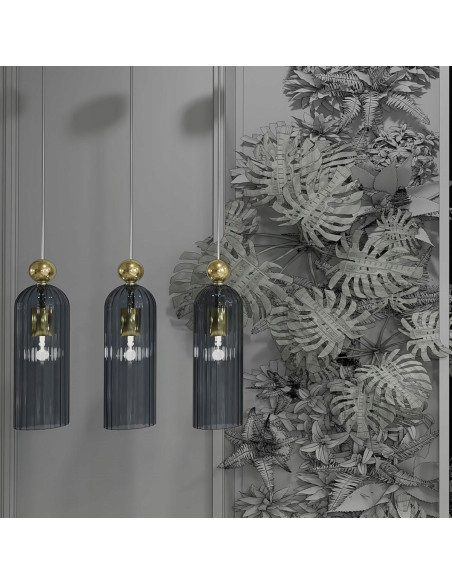 Lampa wisząca PIEGA grafitowo-złota - nowoczesny akcent świetlny do eleganckich wnętrz