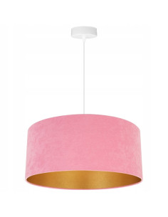 Lampa stołowa MEDIOLAN w różowym welurze z złotym wnętrzem - nowoczesny akcent do eleganckiego wnętrza 2