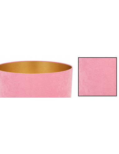 Lampa stołowa MEDIOLAN w różowym welurze z złotym wnętrzem - nowoczesny akcent do eleganckiego wnętrza