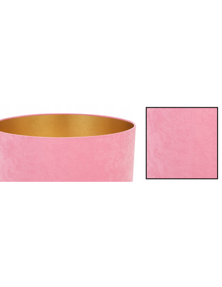 Lampa stołowa MEDIOLAN w różowym welurze z złotym wnętrzem - nowoczesny akcent do eleganckiego wnętrza