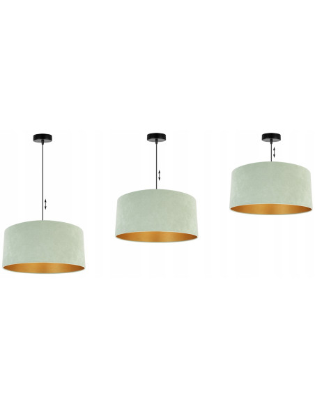 Pistacjowa lampa wisząca MEDIOLAN z welurowym abażurem - nowoczesny design do Twojego wnętrza