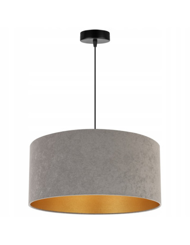 Elegancka lampa sufitowa MEDIOLAN ze złotym wykończeniem i welurowym kloszem - idealna do nowoczesnych wnętrz.