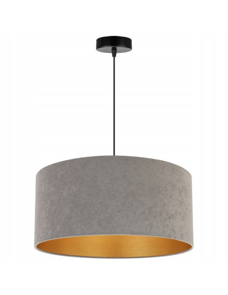 Elegancka lampa sufitowa MEDIOLAN ze złotym wykończeniem i welurowym kloszem - idealna do nowoczesnych wnętrz.