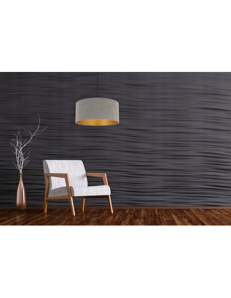 Elegancka lampa sufitowa MEDIOLAN ze złotym wykończeniem i welurowym kloszem - idealna do nowoczesnych wnętrz.