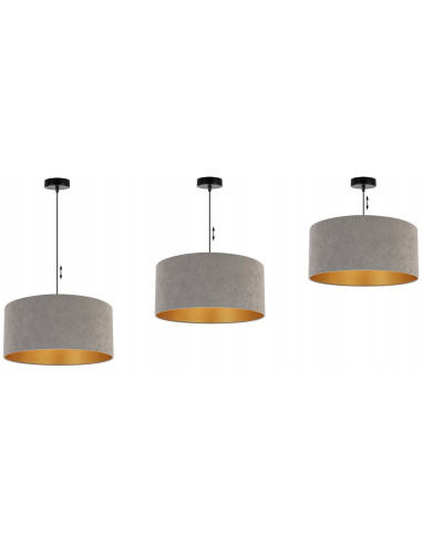 Elegancka lampa sufitowa MEDIOLAN ze złotym wykończeniem i welurowym kloszem - idealna do nowoczesnych wnętrz.