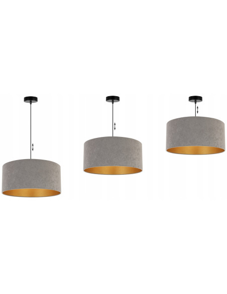 Elegancka lampa sufitowa MEDIOLAN ze złotym wykończeniem i welurowym kloszem - idealna do nowoczesnych wnętrz.