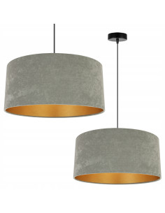 Lampa wisząca MEDIOLAN - Elegancki oliwkowy welur z złotymi akcentami do nowoczesnych wnętrz