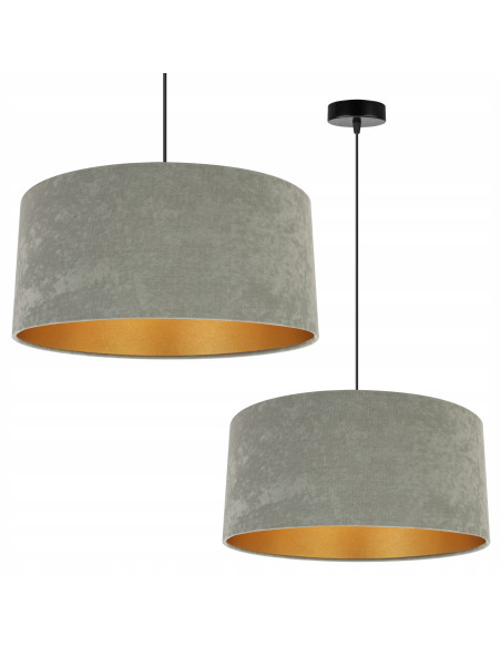 Lampa wisząca MEDIOLAN - Elegancki oliwkowy welur z złotymi akcentami do nowoczesnych wnętrz