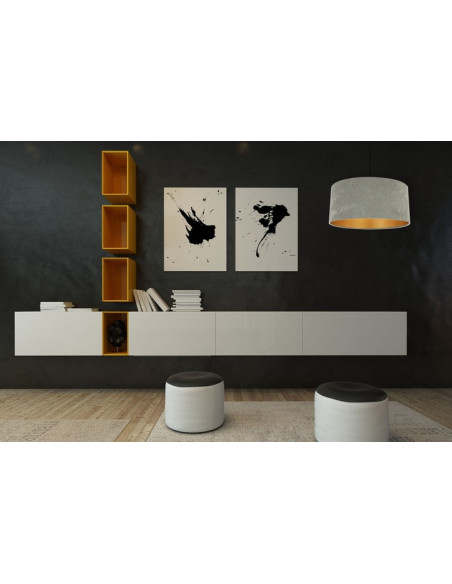 Lampa wisząca MEDIOLAN - Elegancki oliwkowy welur z złotymi akcentami do nowoczesnych wnętrz