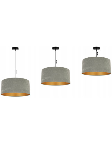 Lampa wisząca MEDIOLAN - Elegancki oliwkowy welur z złotymi akcentami do nowoczesnych wnętrz