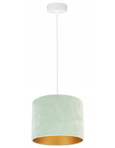 Lampa wisząca Mediolan z welurowym abażurem - elegancki detal w nowoczesnym wydaniu z złotym akcentem