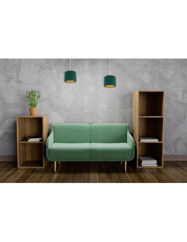 Lampa wisząca Mediolan z welurowym abażurem - elegancki detal w nowoczesnym wydaniu z złotym akcentem