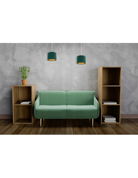 Lampa wisząca Mediolan z welurowym abażurem - elegancki detal w nowoczesnym wydaniu z złotym akcentem