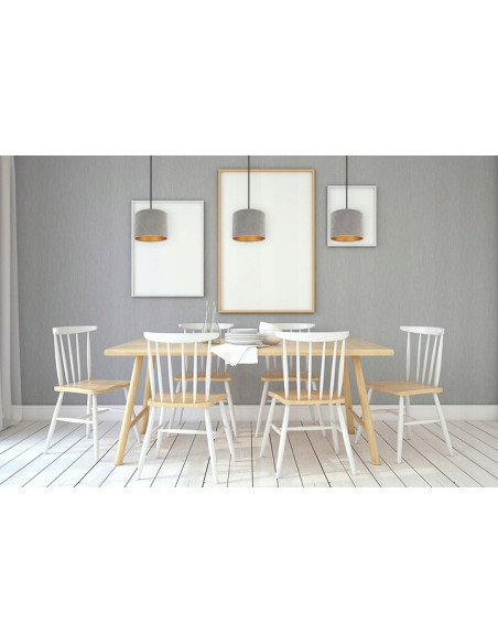 Lampa wisząca Mediolan z welurowym abażurem - elegancki detal w nowoczesnym wydaniu z złotym akcentem