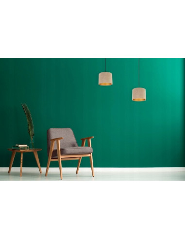 Lampa wisząca Mediolan z welurowym abażurem - elegancki detal w nowoczesnym wydaniu z złotym akcentem