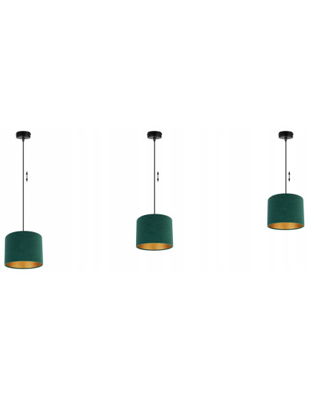 Lampa wisząca Mediolan z welurowym abażurem - elegancki detal w nowoczesnym wydaniu z złotym akcentem