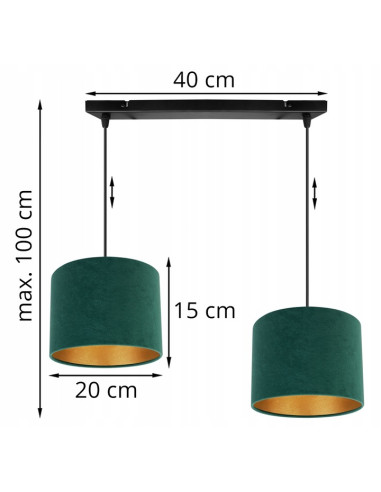 Lampa wisząca MEDIOLAN z welurowymi abażurami - nowoczesny styl dla biura, salonu i kuchni.