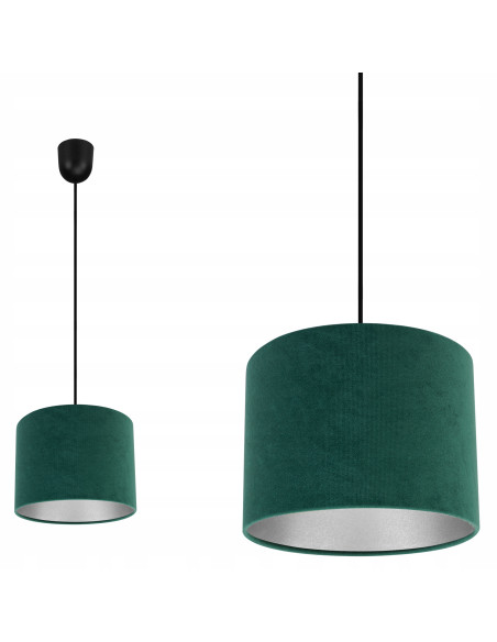 Lampa wisząca MEDIOLAN w butelkowej zieleni – eleganckie oświetlenie do biura i nowoczesnych wnętrz, regulowana wysokość.