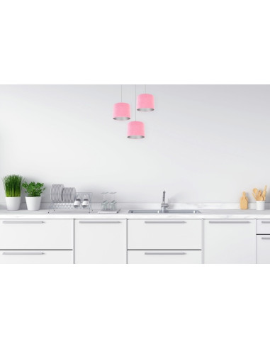 Lampa wisząca MEDIOLAN 3-punktowa z welurowymi abażurami - personalizowane kolory i elegancki design do każdego wnętrza