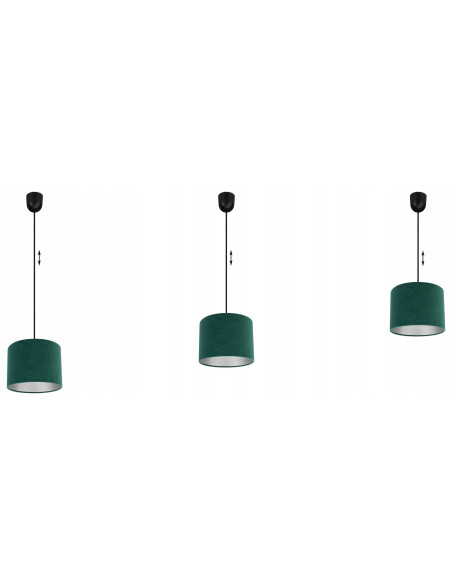 Lampa wisząca MEDIOLAN w butelkowej zieleni – eleganckie oświetlenie do biura i nowoczesnych wnętrz, regulowana wysokość.