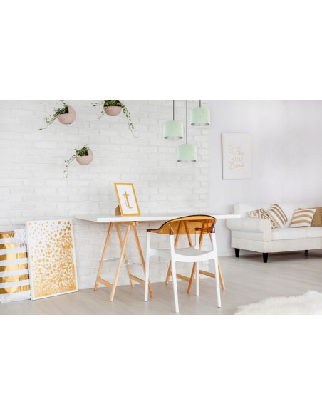 Lampa wisząca MEDIOLAN 3-punktowa z welurowymi abażurami - personalizowane kolory i elegancki design do każdego wnętrza