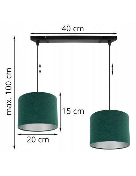 Lampa wisząca MEDIOLAN z welurowymi abażurami - elegancja i styl do salonów oraz wnętrz komercyjnych.