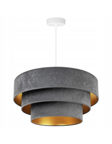 Lampa wisząca Mediolan – elegancka kaskadowa lampa w welurze, regulowana wysokość, idealna do salonu i biura.