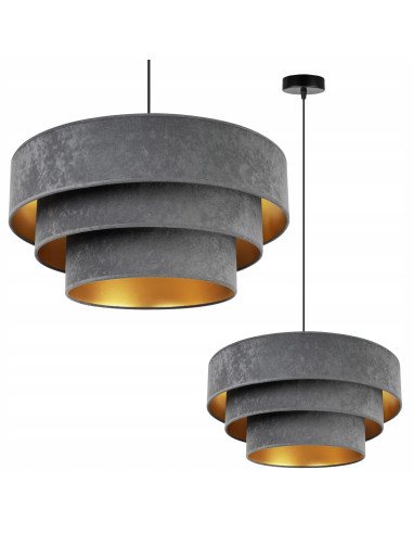 Lampa wisząca Mediolan – elegancka kaskadowa lampa w welurze, regulowana wysokość, idealna do salonu i biura.