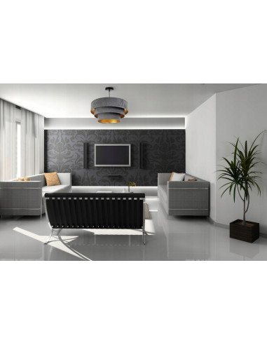 Lampa wisząca Mediolan – elegancka kaskadowa lampa w welurze, regulowana wysokość, idealna do salonu i biura.