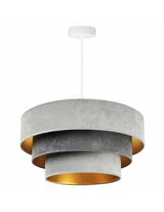 Lampa sufitowa MEDIOLAN - nowoczesny design w kształcie pól ryżowych, idealna do jadalni, salonu i biura w odcieniach szarości.