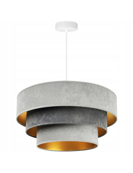 Lampa sufitowa MEDIOLAN - nowoczesny design w kształcie pól ryżowych, idealna do jadalni, salonu i biura w odcieniach szarości.