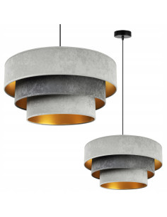 Lampa sufitowa MEDIOLAN - nowoczesny design w kształcie pól ryżowych, idealna do jadalni, salonu i biura w odcieniach szarości. 2