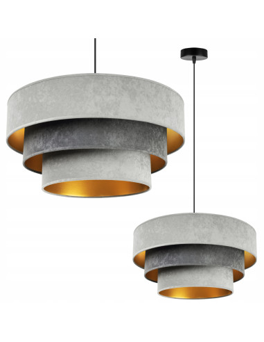 Lampa sufitowa MEDIOLAN - nowoczesny design w kształcie pól ryżowych, idealna do jadalni, salonu i biura w odcieniach szarości.