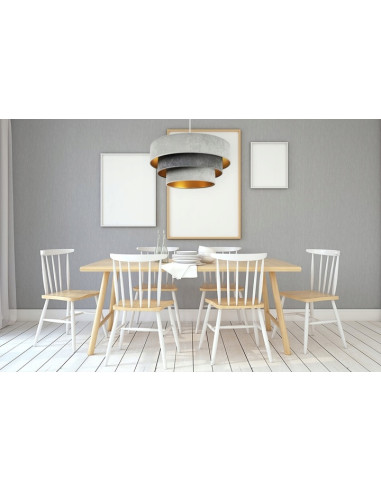 Lampa sufitowa MEDIOLAN - nowoczesny design w kształcie pól ryżowych, idealna do jadalni, salonu i biura w odcieniach szarości.