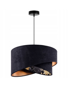 Lampa wisząca MEDIOLAN z liściastym wzorem w eleganckiej czerni – nowoczesne oświetlenie do wnętrz tropikalnych 2