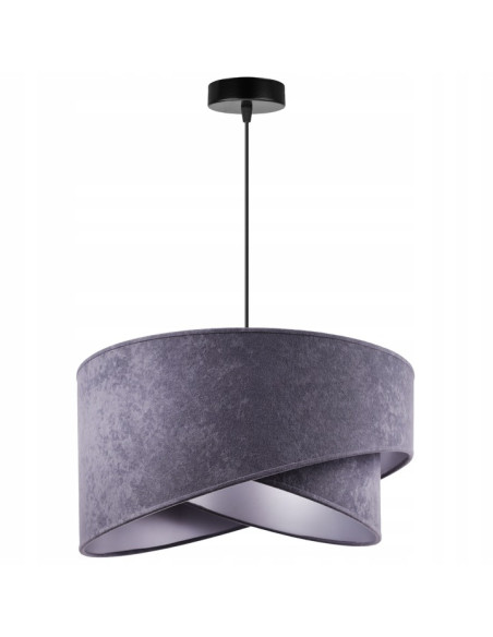 Lampa wisząca Mediolan z podwójnym abażurem szarym - elegancka, regulowana, idealna do nowoczesnych wnętrz.