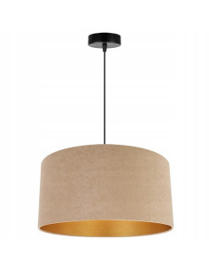 Lampa wisząca MEDIOLAN z mosiężnymi detalami, czarna konstrukcja, idealna do nowoczesnych aranżacji wnętrz