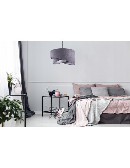 Lampa wisząca Mediolan z podwójnym abażurem szarym - elegancka, regulowana, idealna do nowoczesnych wnętrz.
