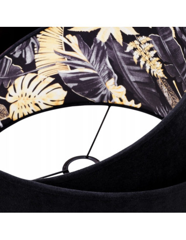 Lampa wisząca MEDIOLAN z liściastym wzorem w eleganckiej czerni – nowoczesne oświetlenie do wnętrz tropikalnych