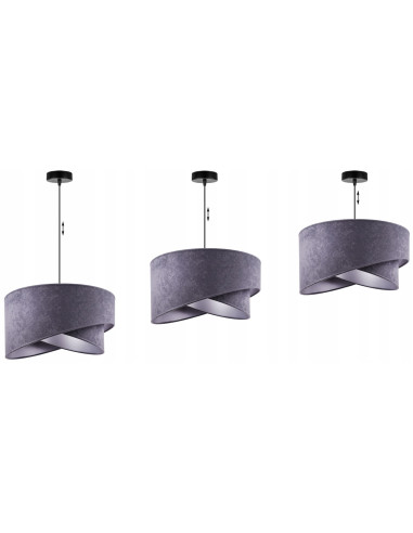 Lampa wisząca Mediolan z podwójnym abażurem szarym - elegancka, regulowana, idealna do nowoczesnych wnętrz.