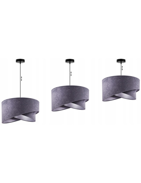 Lampa wisząca Mediolan z podwójnym abażurem szarym - elegancka, regulowana, idealna do nowoczesnych wnętrz.