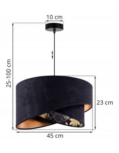 Lampa wisząca MEDIOLAN z liściastym wzorem w eleganckiej czerni – nowoczesne oświetlenie do wnętrz tropikalnych