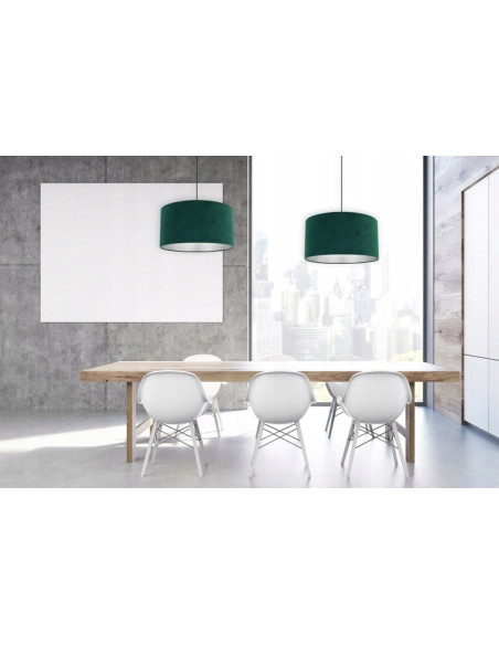 Elegancka lampa wisząca Mediolan 60W butelkowa zieleń - stylowe oświetlenie do sypialni, biura i salonu.